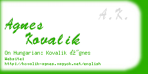 agnes kovalik business card